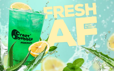NOWY SMAK MIESIĄCA W CRAZY BUBBLE!  LEMONIADA FRESH AF- Aloe & Fresh Cytrynowo-Miętowa 